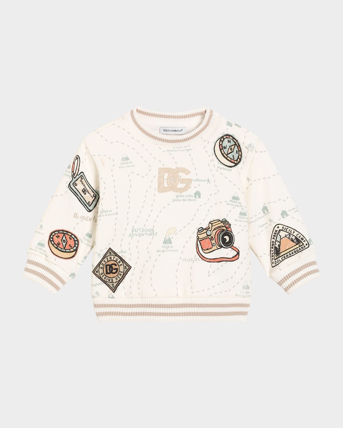Kid & apos;s Embroidered Logo Map Sweatshirt, Size 3M-24M
