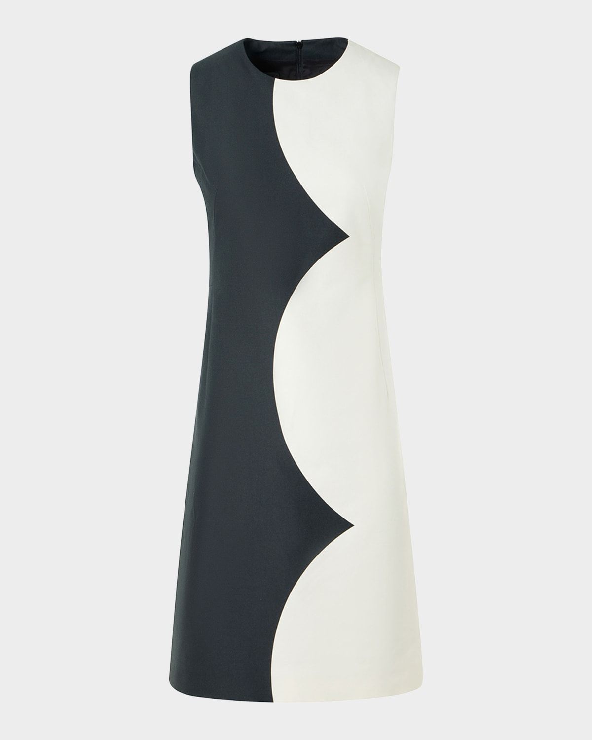 Colorblock Silk Sleeveless Sheath Dress