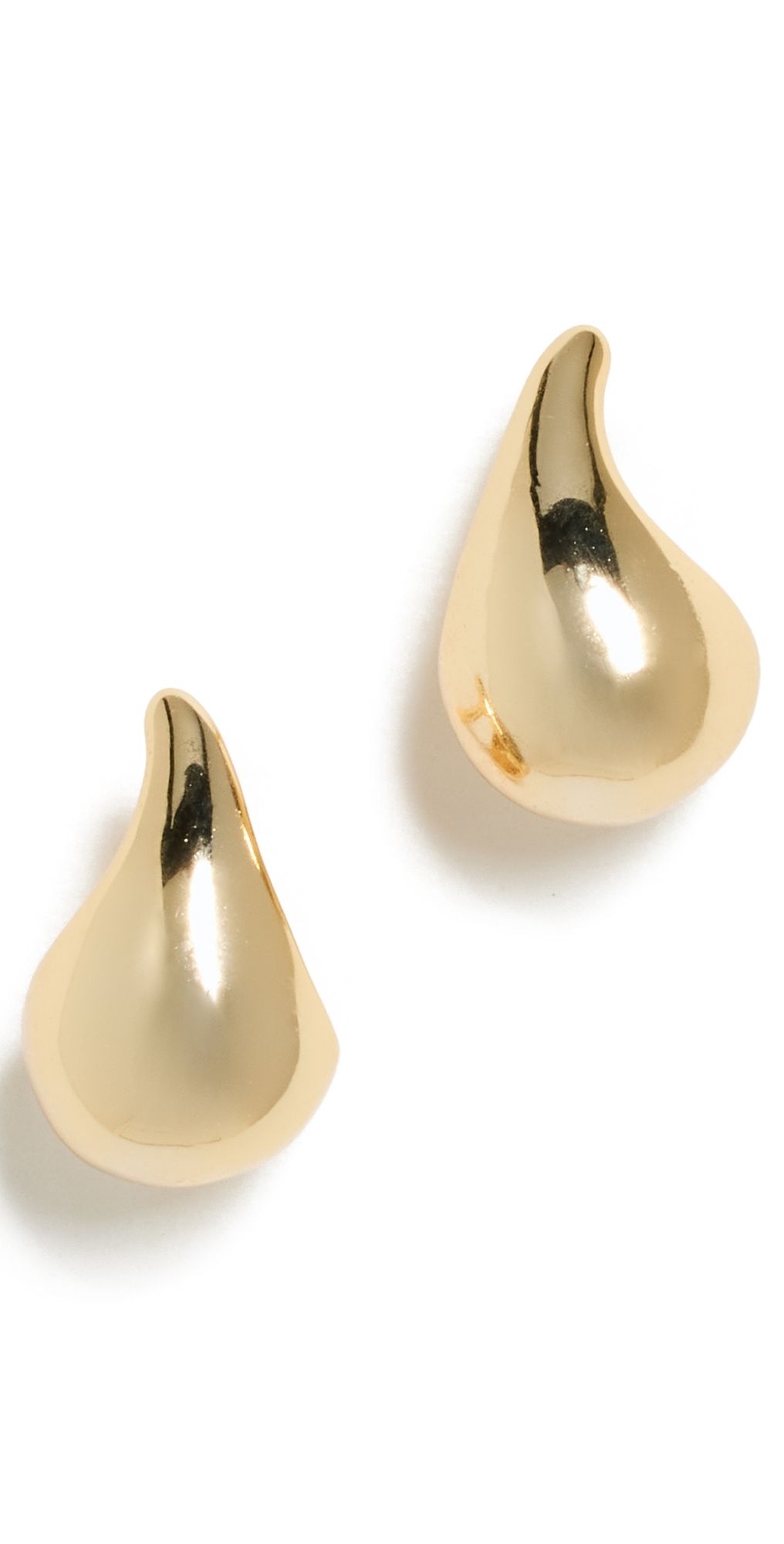 By Adina Eden Solid Curved Teardrop Hoop Earrings Gold One Size