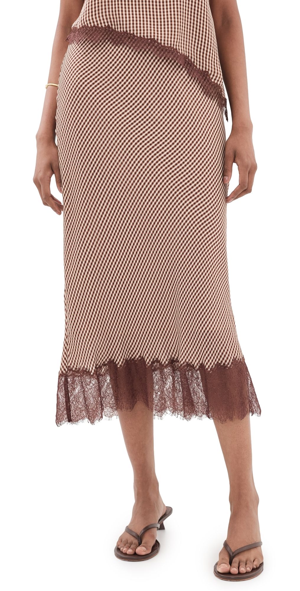 CAMI NYC Sharon Skirt Brown Gingham XS