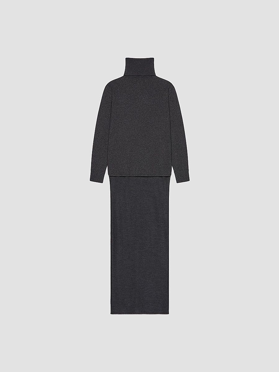 Givenchy Women's Sweater in Cashmere with Train - Charcoal - Size Medium