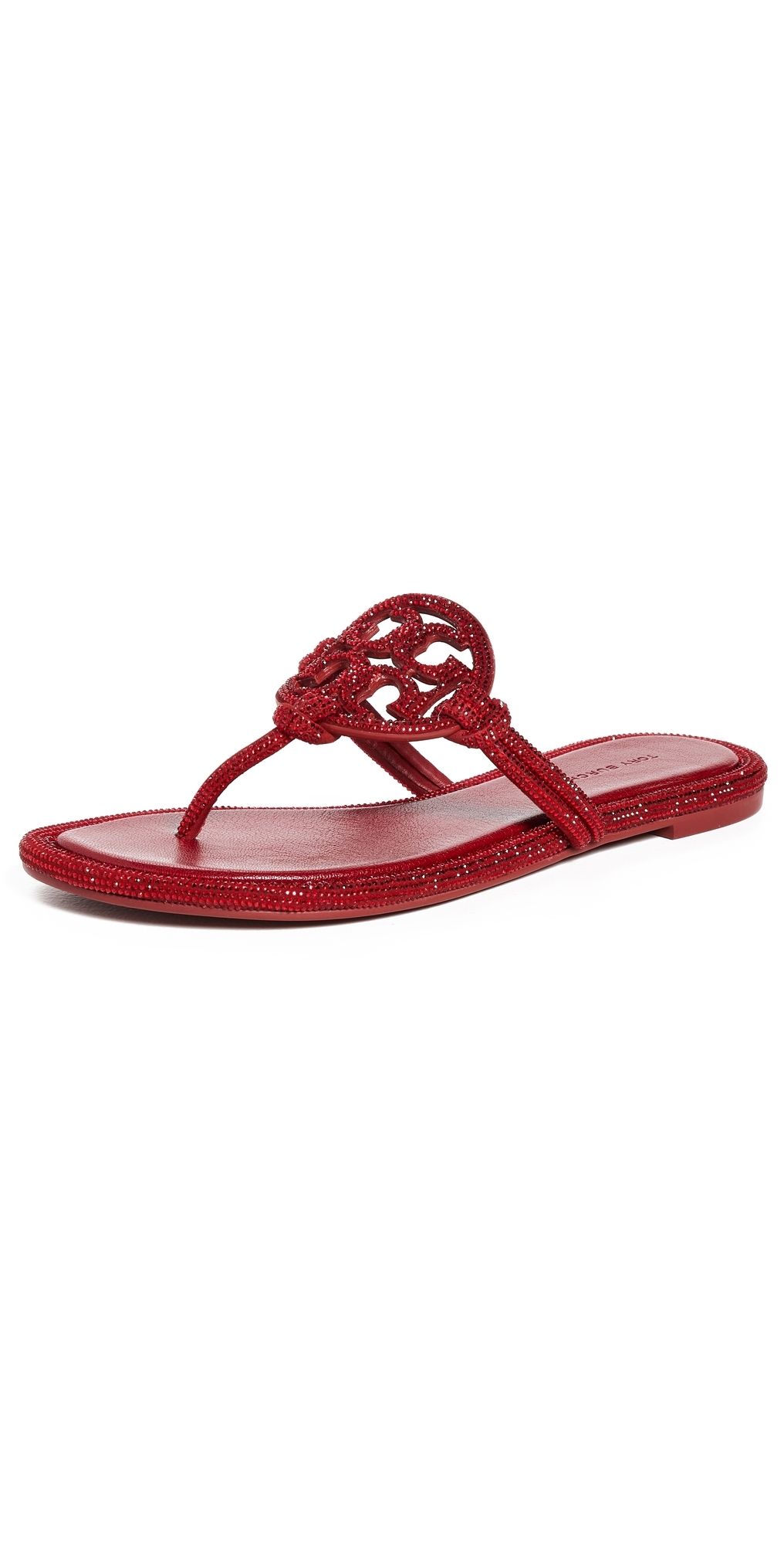 Tory Burch Miller Knotted Pave Sandals Ruby 10.5