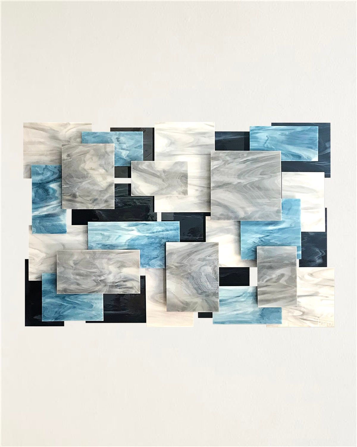 Glass and Metal Wall Sculpture