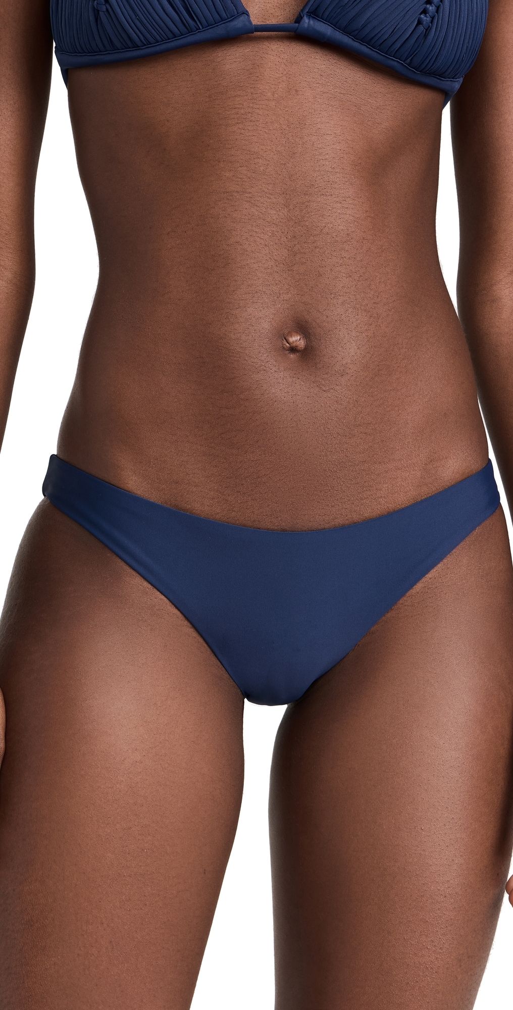 PQ Swim Basic Ruched Bikini Bottoms Navy S