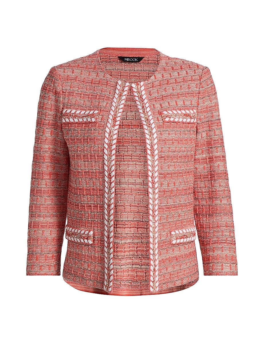 Women's Heritage Whipstitch-Trim Jacket - Cherry Ember Biscotti Black - Size Small