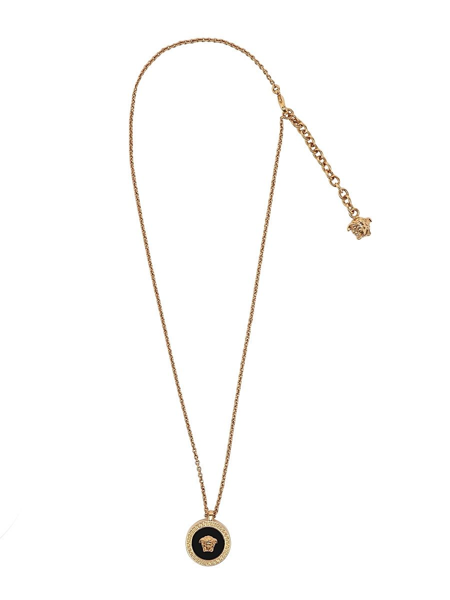 Men's Medusa Head Pendant Necklace - Gold Black