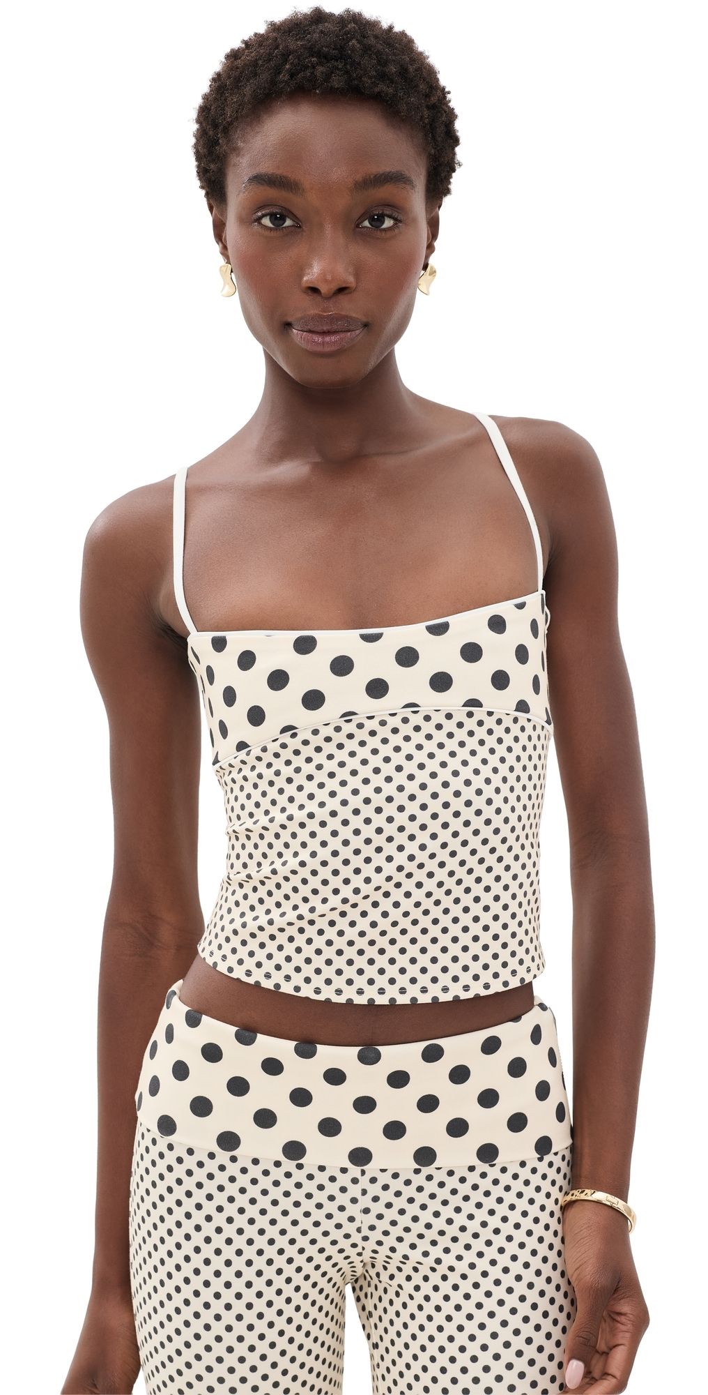 Miaou Stella Tank Black/Nude Polka Dot XL