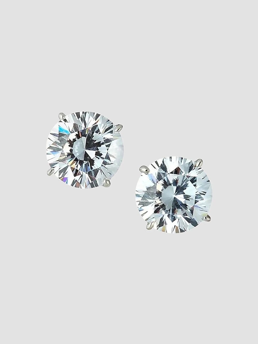 Women's Sterling Silver & 3.50 TCW Round Cubic Zirconia Stud Earrings - White