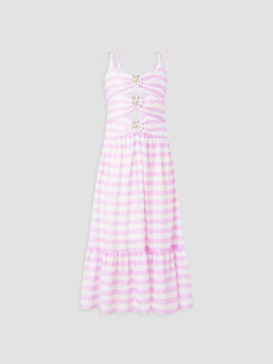 Girl's Little Girl's & Girl's Raelynn Striped Maxi Dress - Pink Stripe - Size 6