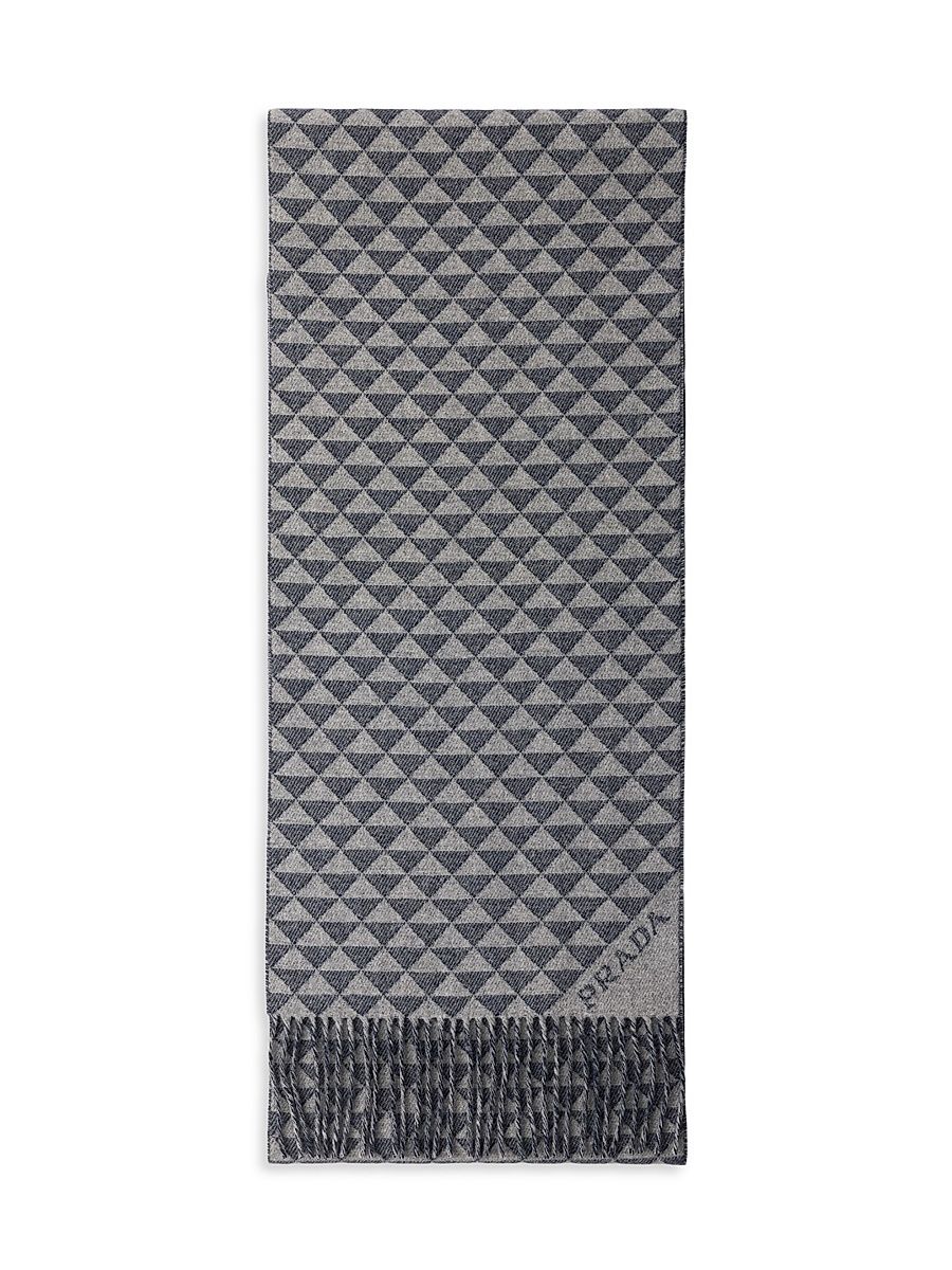 Women's Wool and Cashmere Scarf - Grey Blue