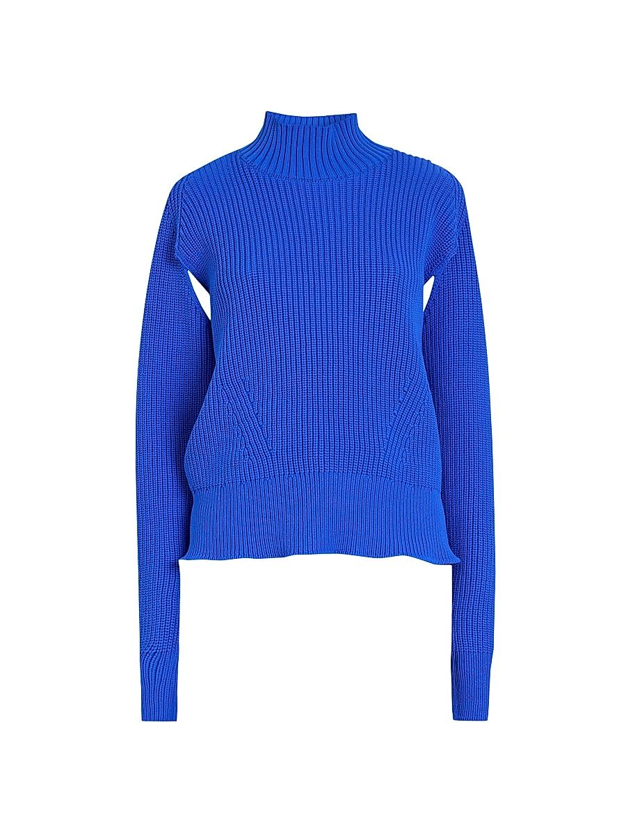 Women's Displaced Knit Sweater - Blue - Size Small