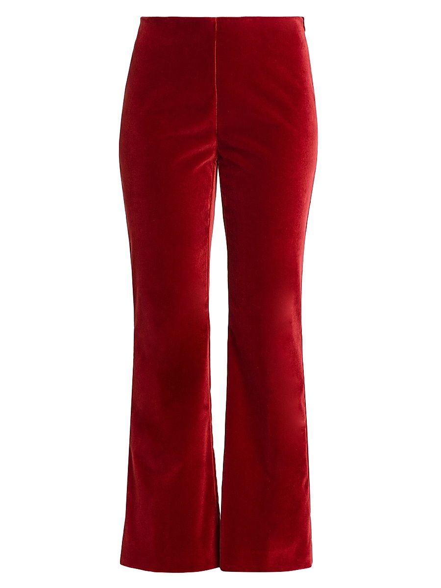 Women's Velvet Boot-Cut Pants - Ruggine Scuro - Size 8