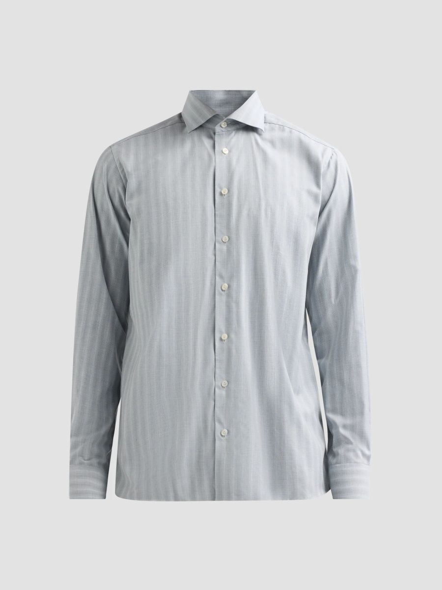 Eton Men's Glen CheckTwill Button-Front Shirt - Medium Gray - Size 15
