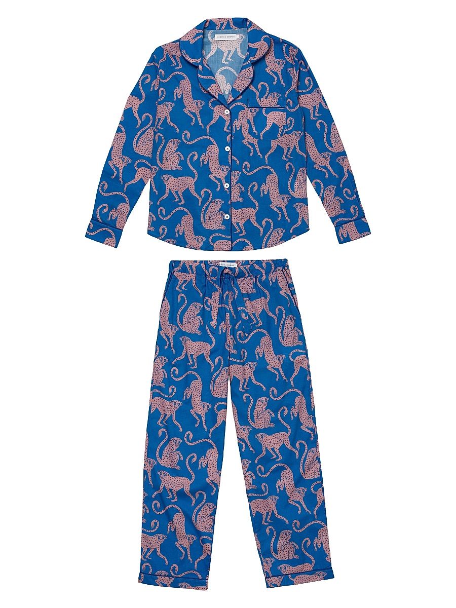 Women's Chango Print Pajama Set - Blue Pink - Size Large