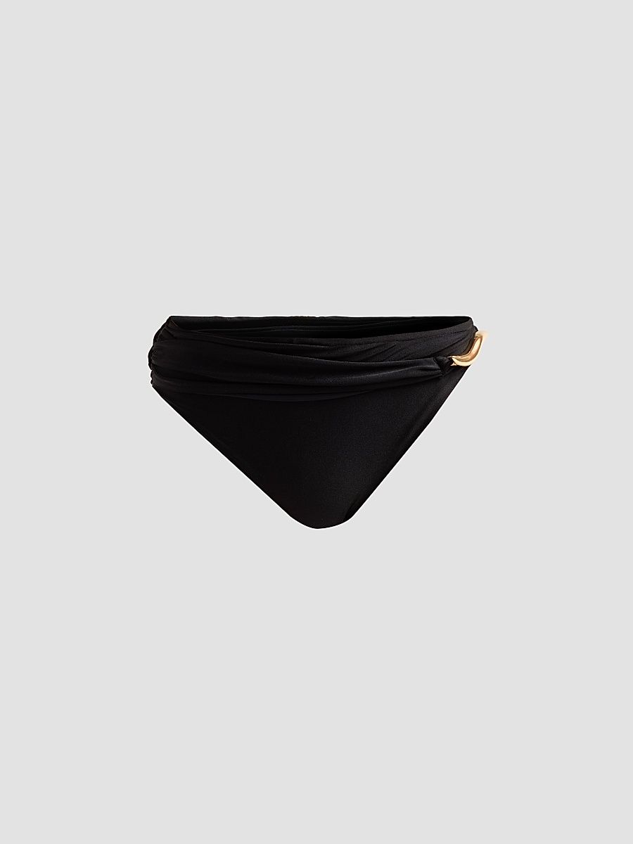 Women's Aurora High-Rise Bikini Bottom - Black - Size XS