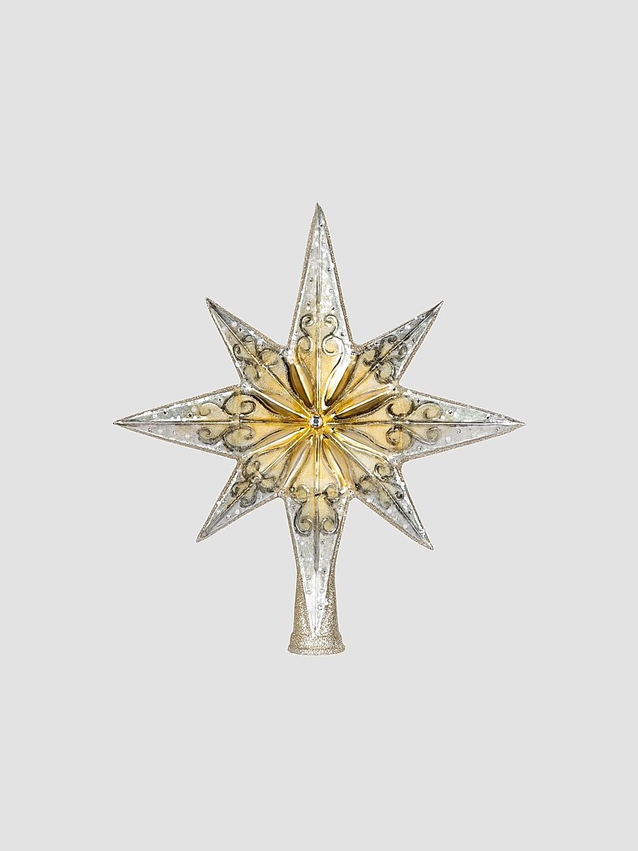 Radiant Stellar Glass Tree Topper