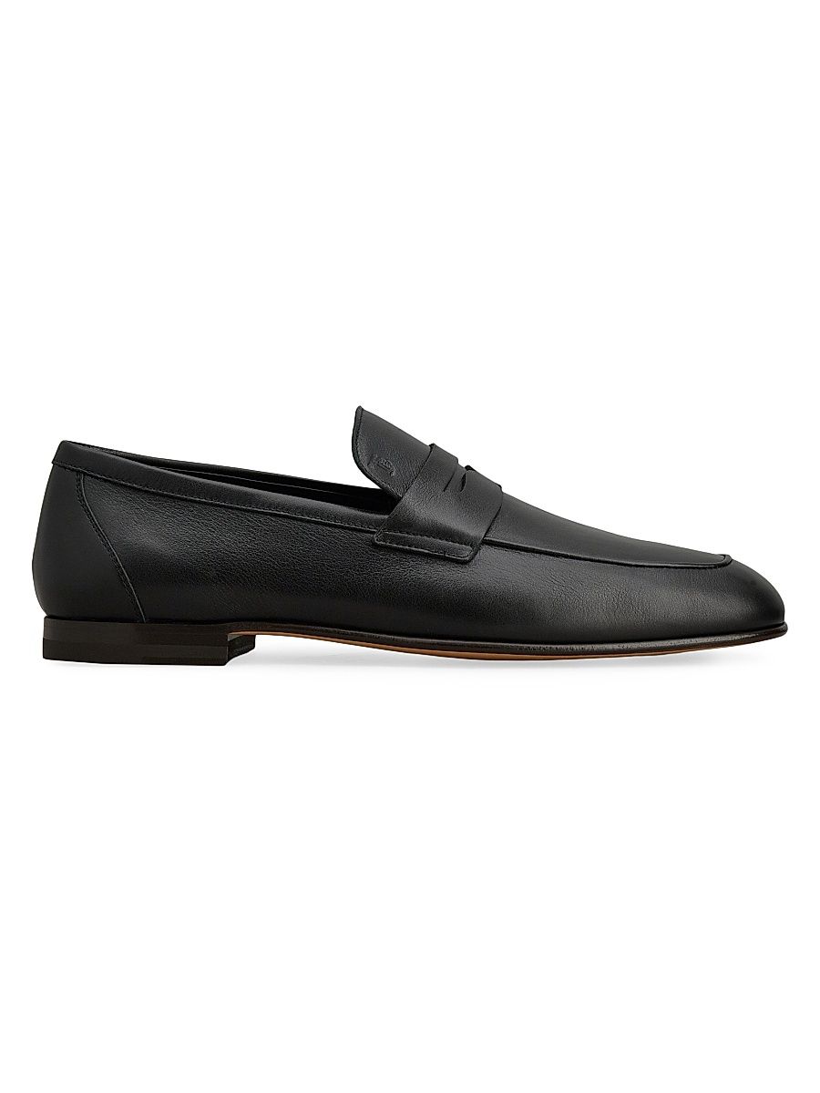 Men's Leather Penny Loafers - Black - Size 11.5
