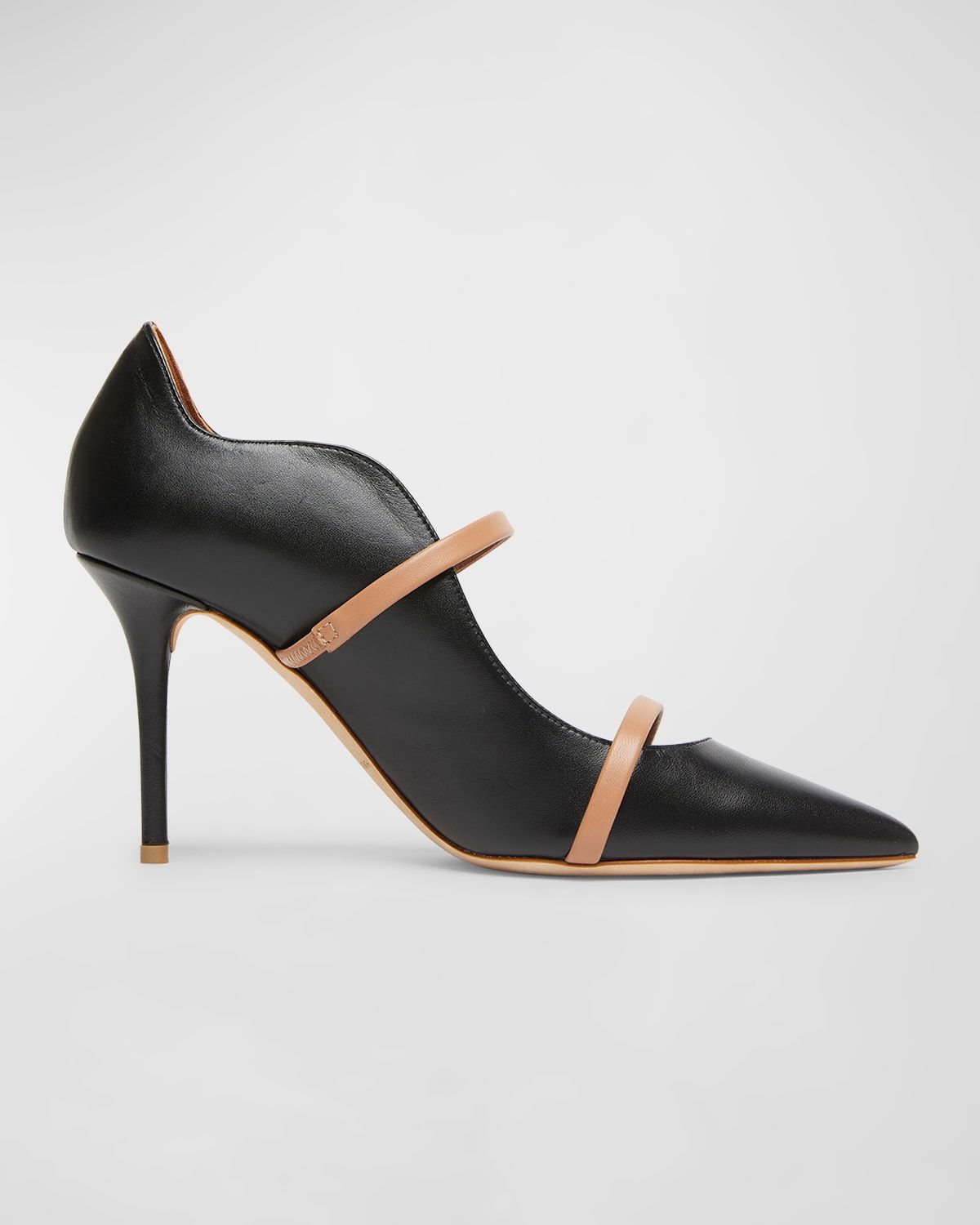 Maureen Bicolor Leather Dual-Band Pumps