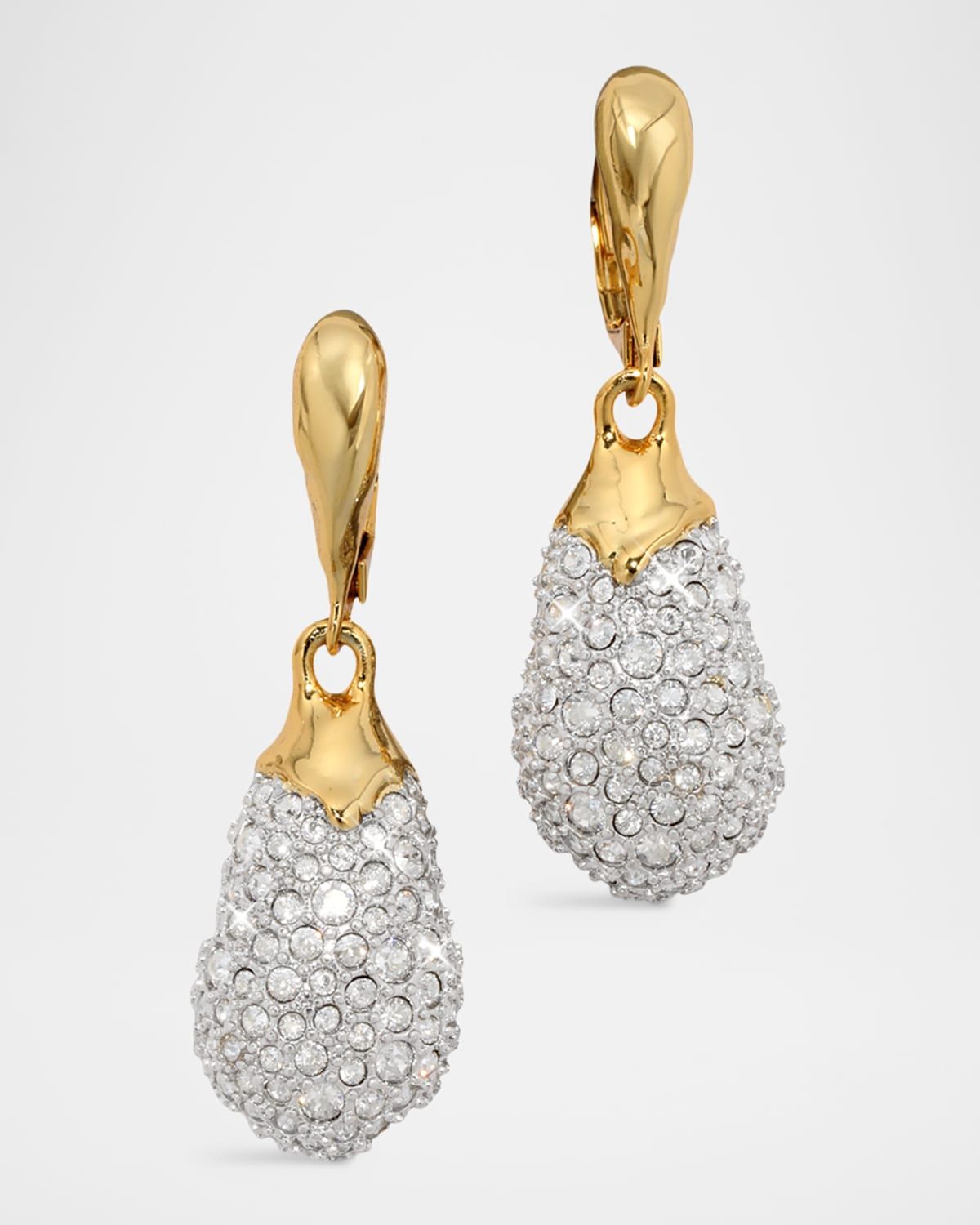 Solanales Crystal Pavé Teardrop Leverback Earrings