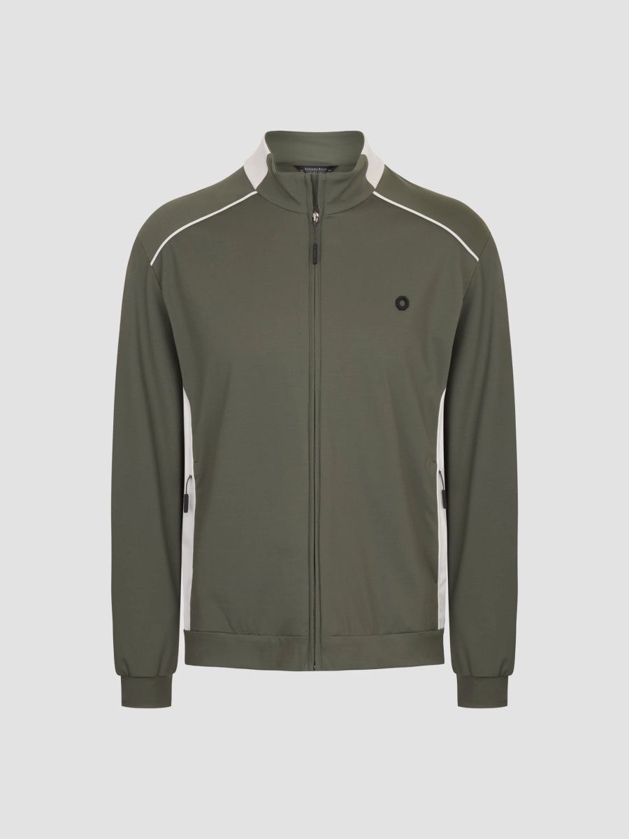 Stefano Ricci Men's Full Zip Track Jacket - Olive - Size 44