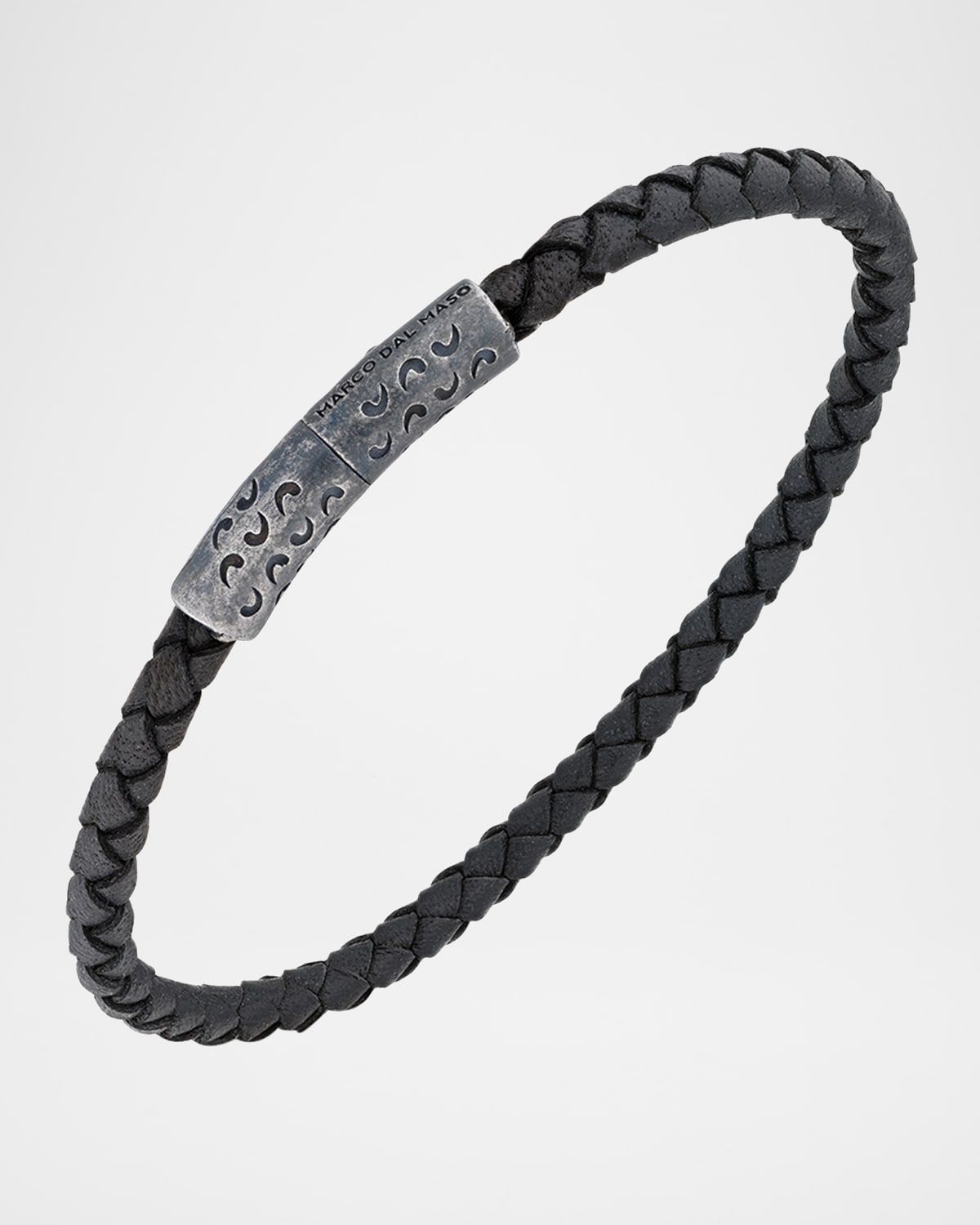 Men & apos;s Lash Woven Leather Bracelet with Trigger Clasp