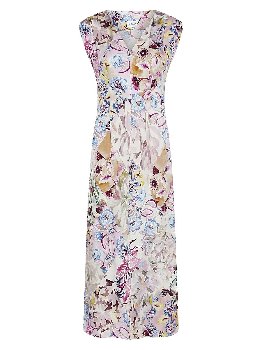 Women's Sleeveless Dress - Pink Flower Patch Print - Size 0