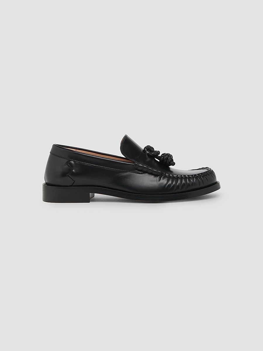 Women's Ugo Coaxial Knot Leather Loafers - Black - Size 11