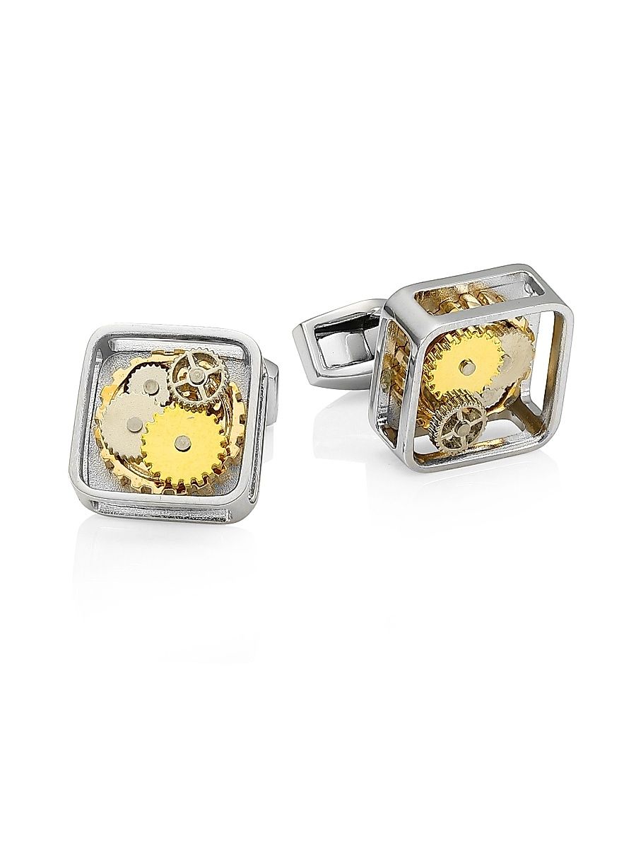 Men's Gear Cuff Links - Silver