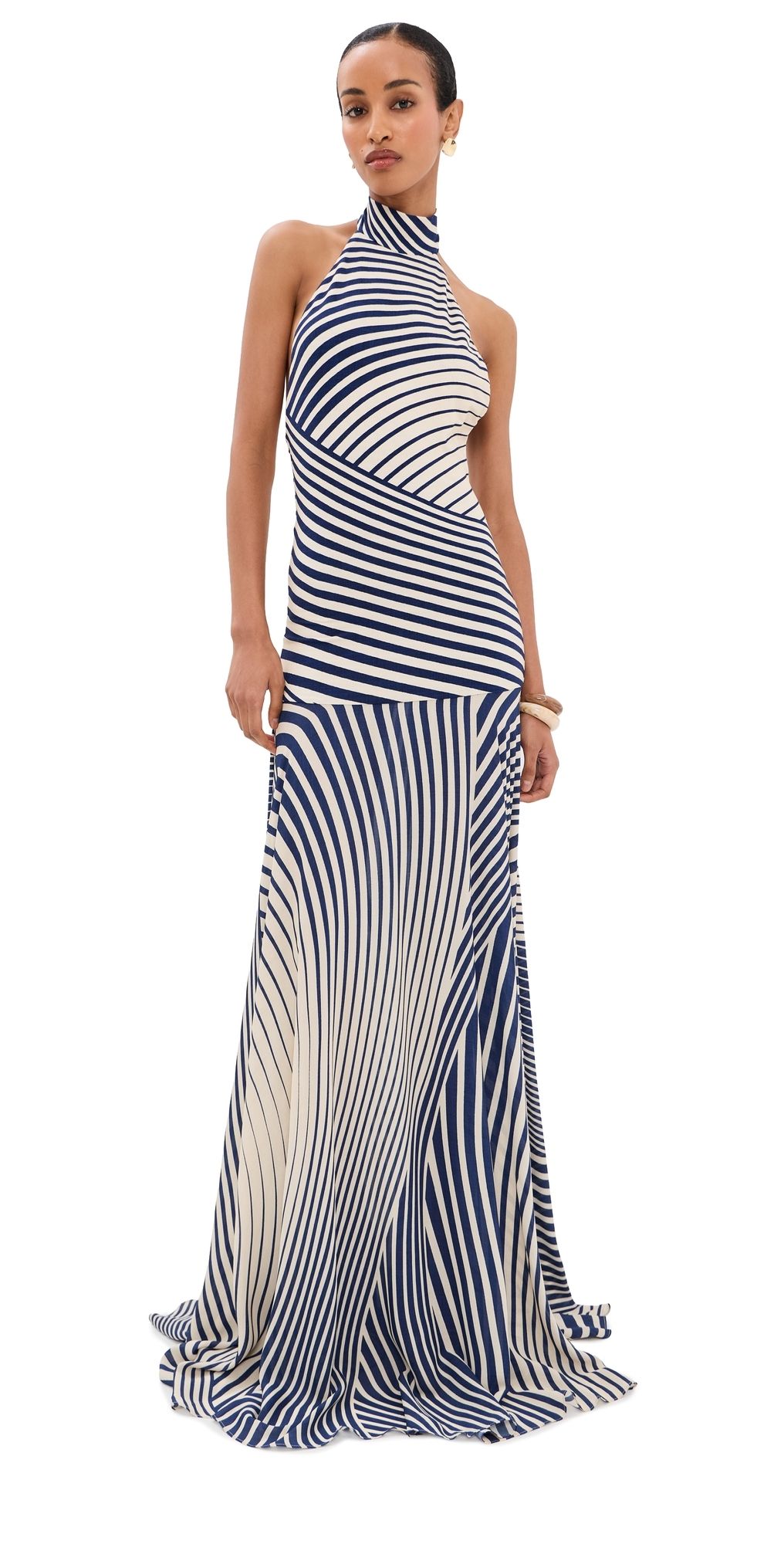 Silvia Tcherassi Leonore Maxi Dress Blue Stripes L