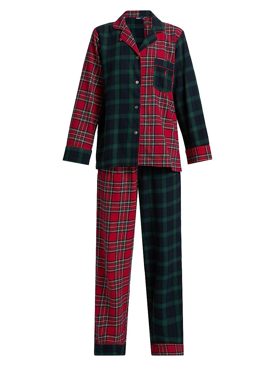 Women's Cozy Flannel Madison Relaxed-Fit Plaid Pajamas - Black Watch Estate - Size Small