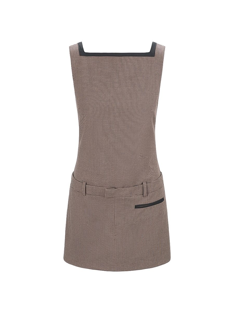 Women's Skyla Houndstooth Square Neck Minidress - Houndstooth - Size XL