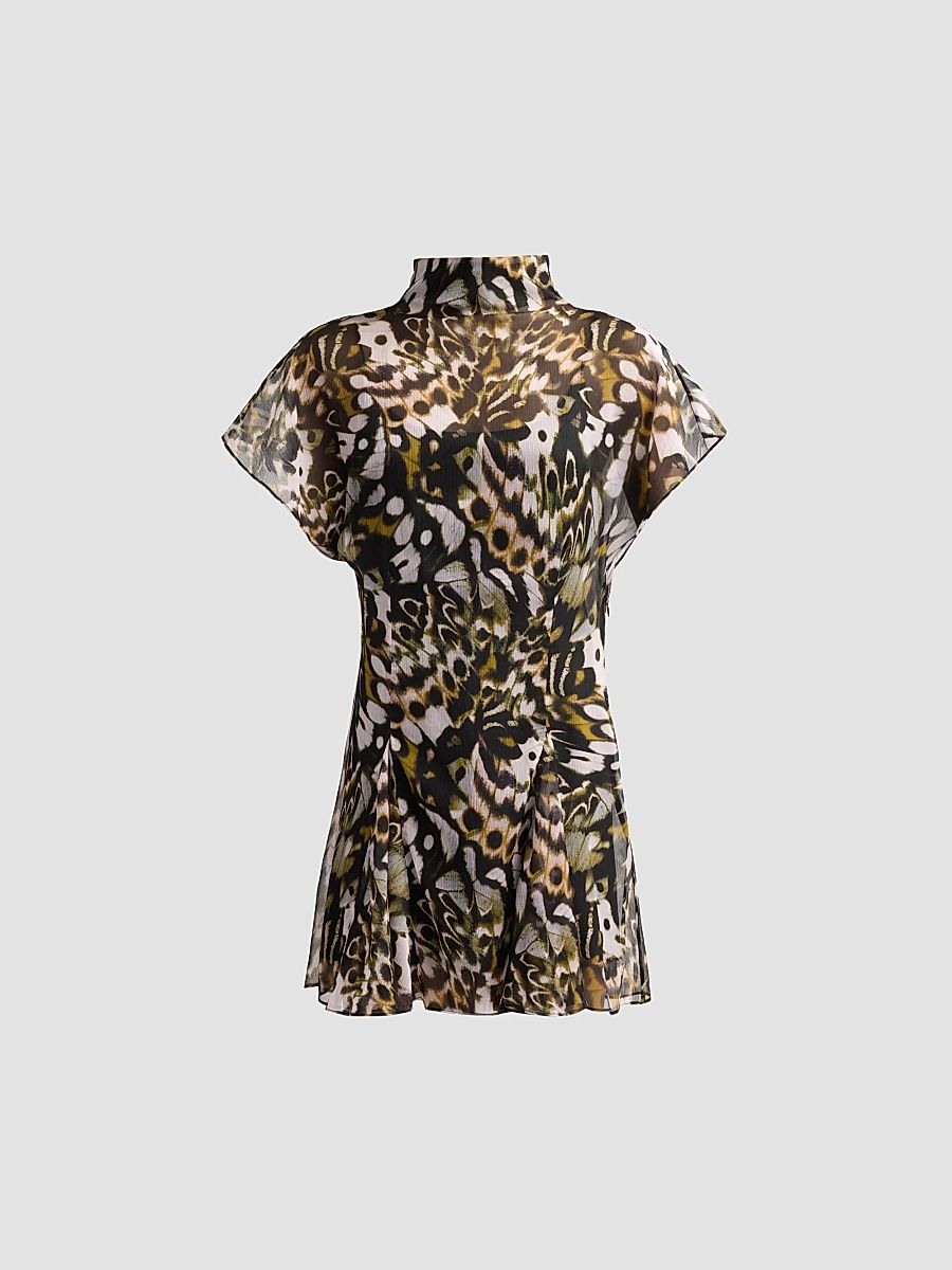 AMUR Women's Evelyn Printed A-Line Mini Dress - Metamorphosis - Size 14