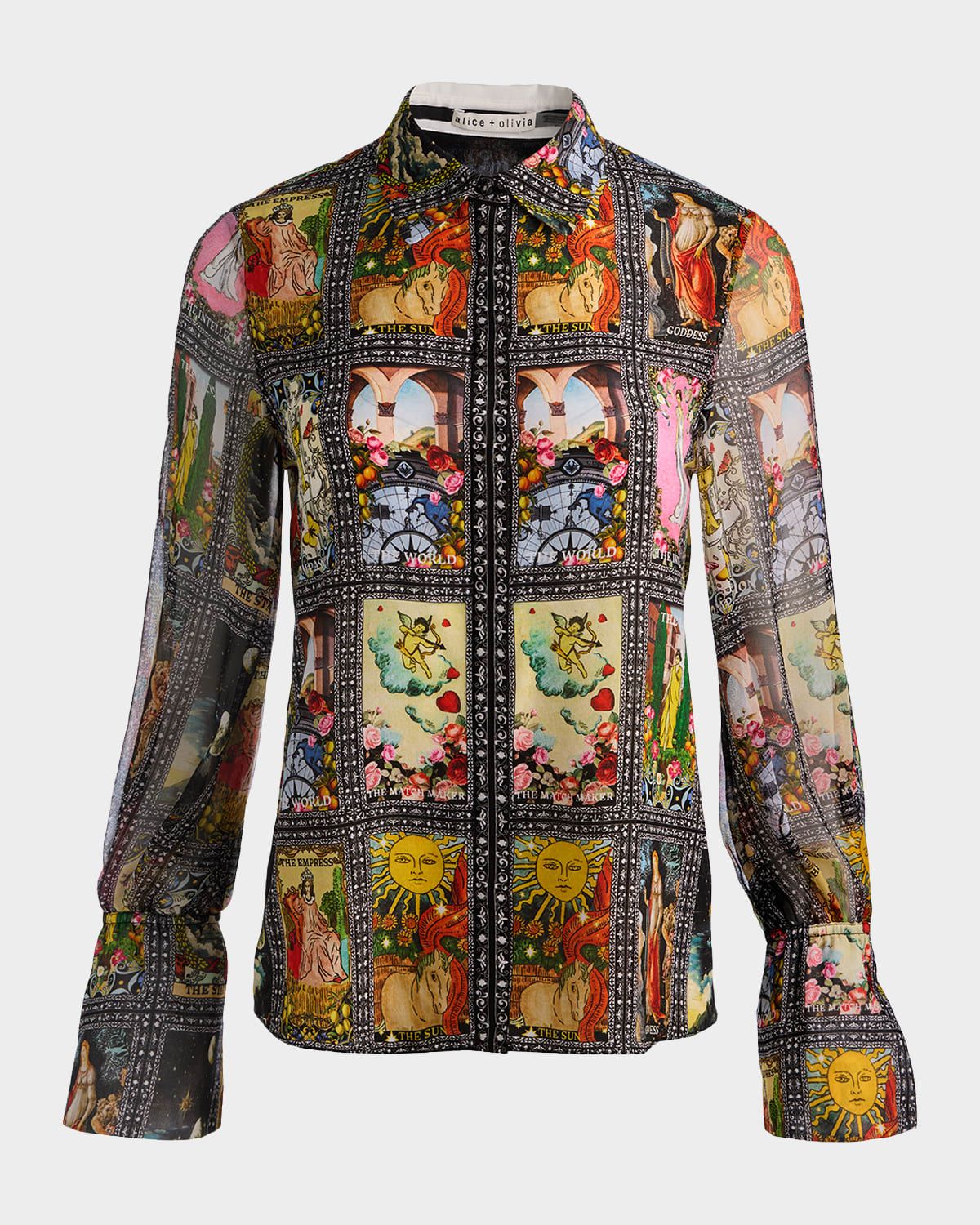 Enchanted Tarot Wan Slit-Cuff Blouse