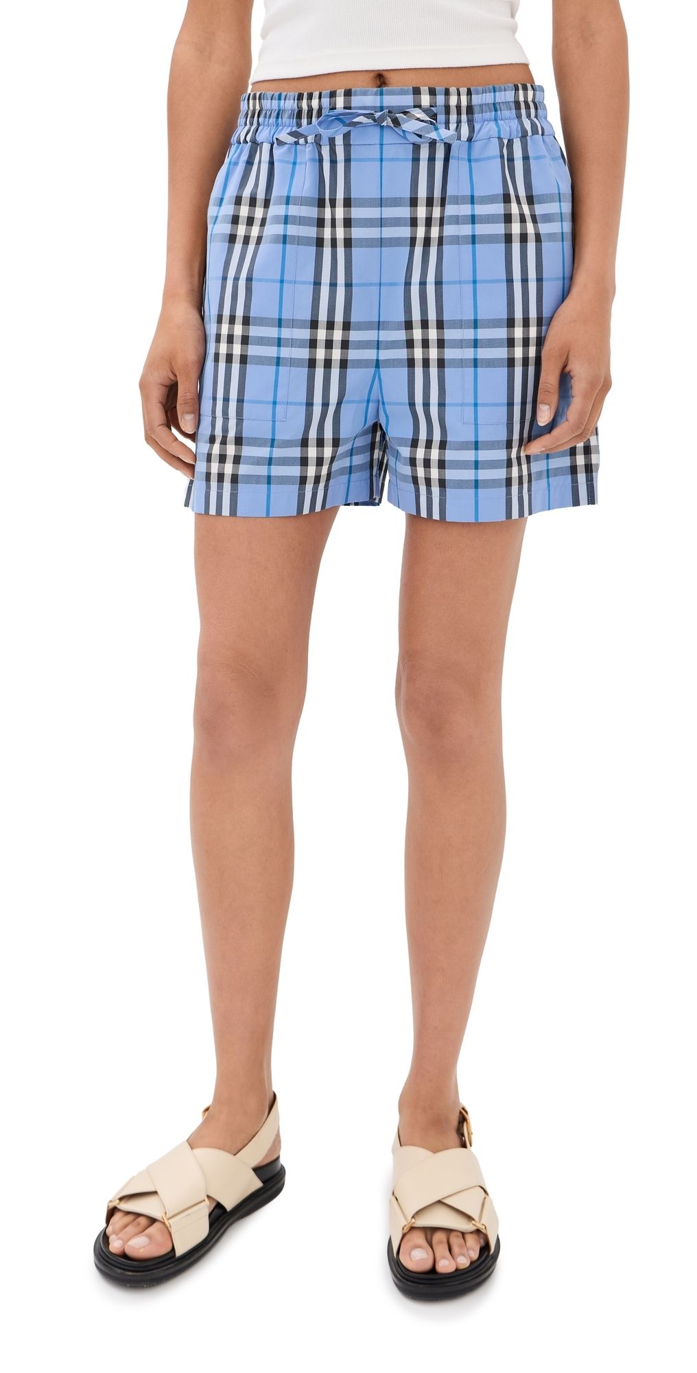 Burberry Evelyn Check Shorts Cornflower Blue 4