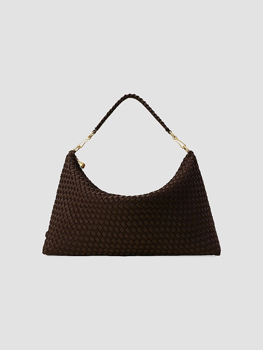 Naghedi Women's Porto Medium Half-Moon Shoulder Bag - Chocolate