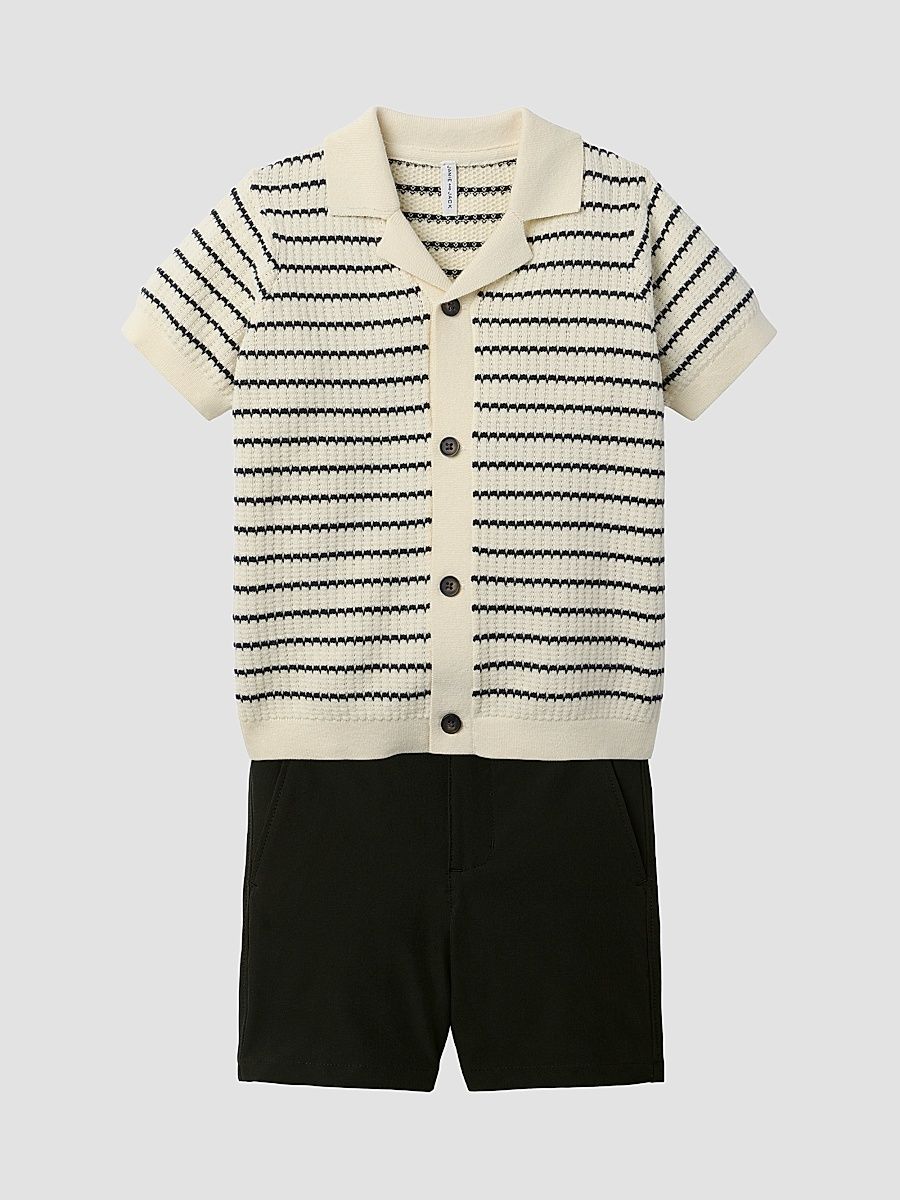 Little Boy's & Boy's Striped Sweater & Everywhere Shorts Set - Size 2