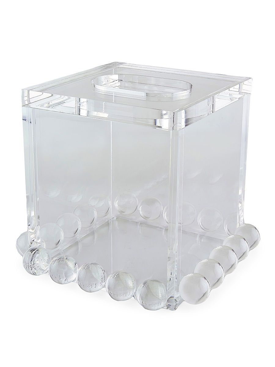Lucite Bubble Tissue Box Cover - White