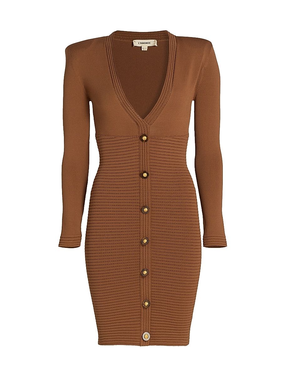 Women's Taru Knit Minidress - Sepia Brown Gold - Size XXL