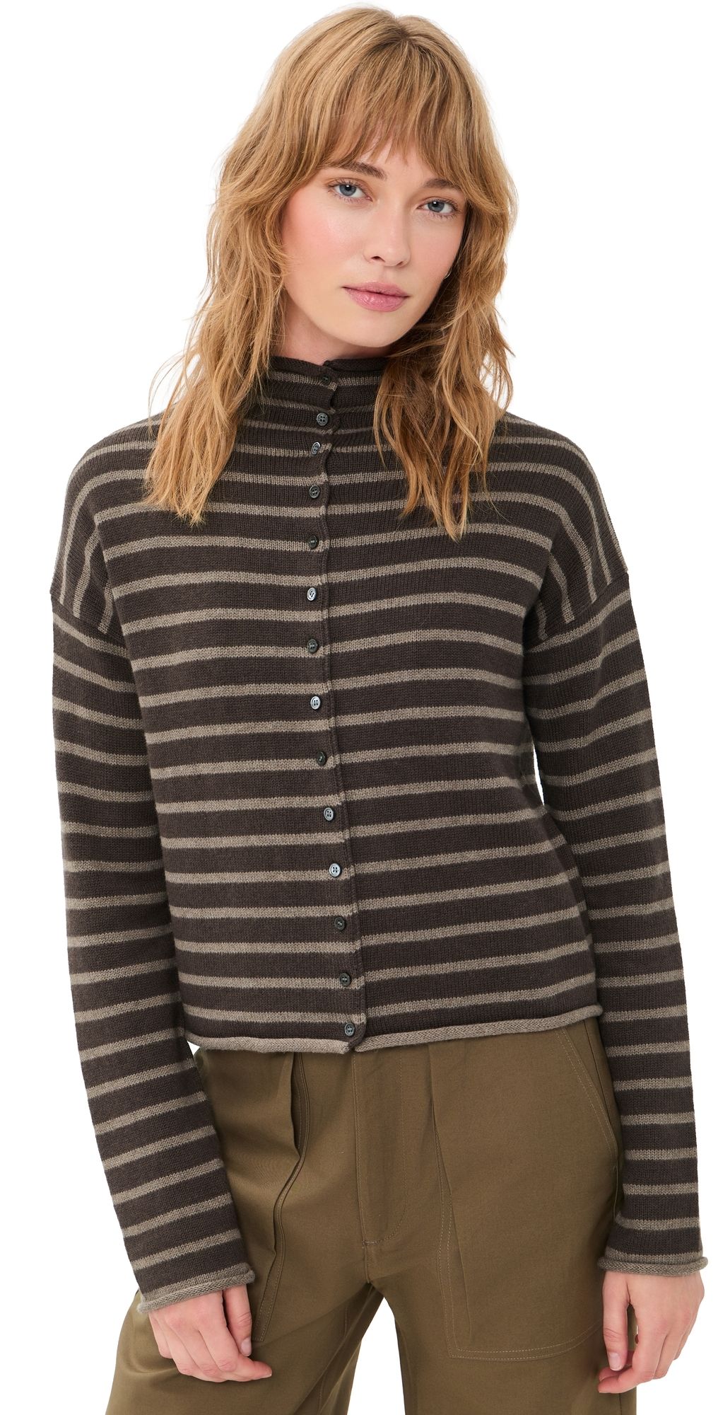 Alex Mill Taylor Cardigan Brazil Nut/Heather Taupe M