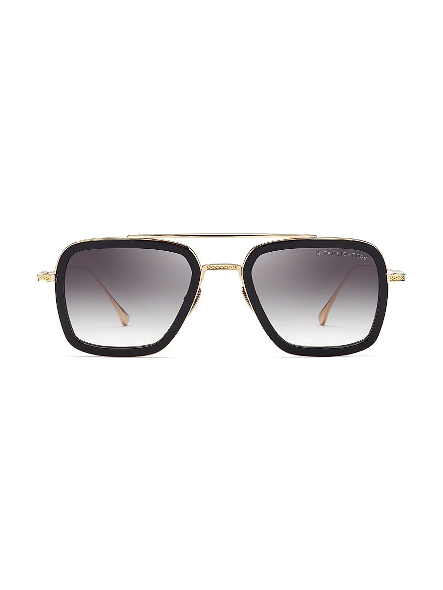 Men's Flight.006 52MM Navigator Sunglasses - Black Gold