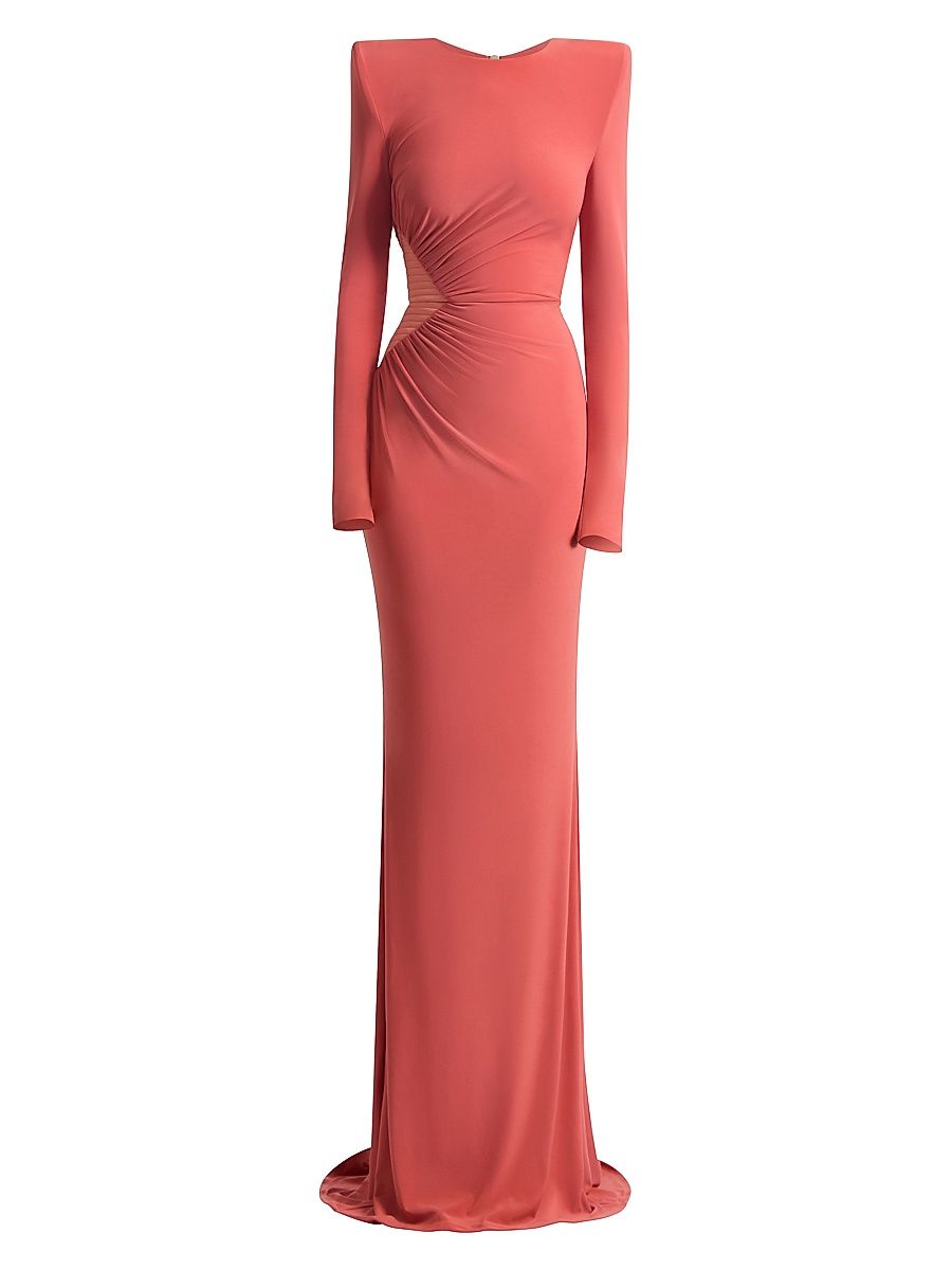 Women's Echoes Of Self Ruched Body-Con Gown - Orange - Size 4