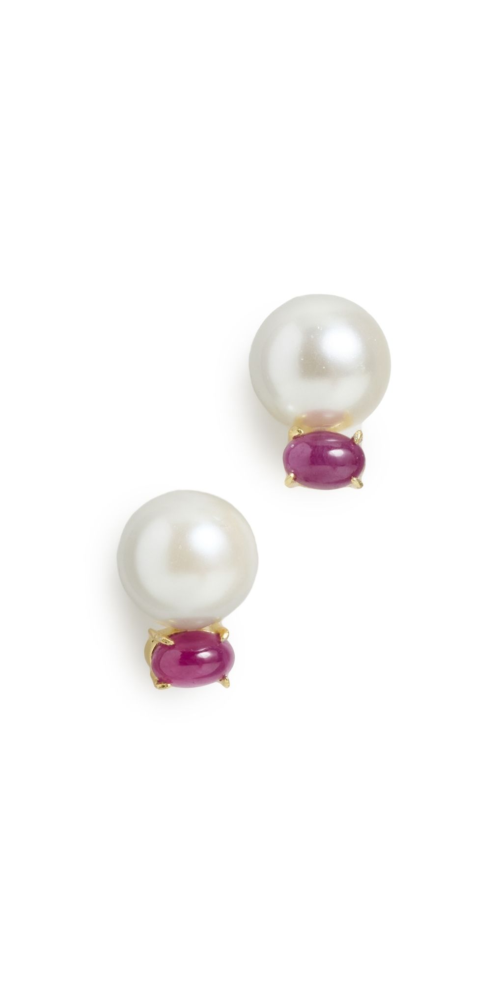 SHASHI Nava Stud Earrings Pearl One Size