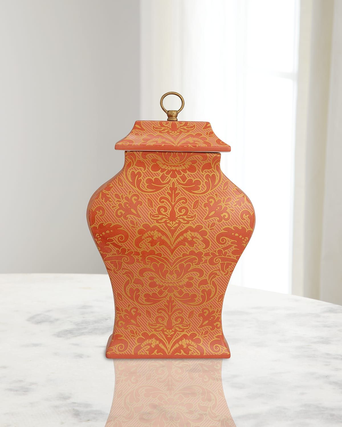 Richmond Damask Coral Jar
