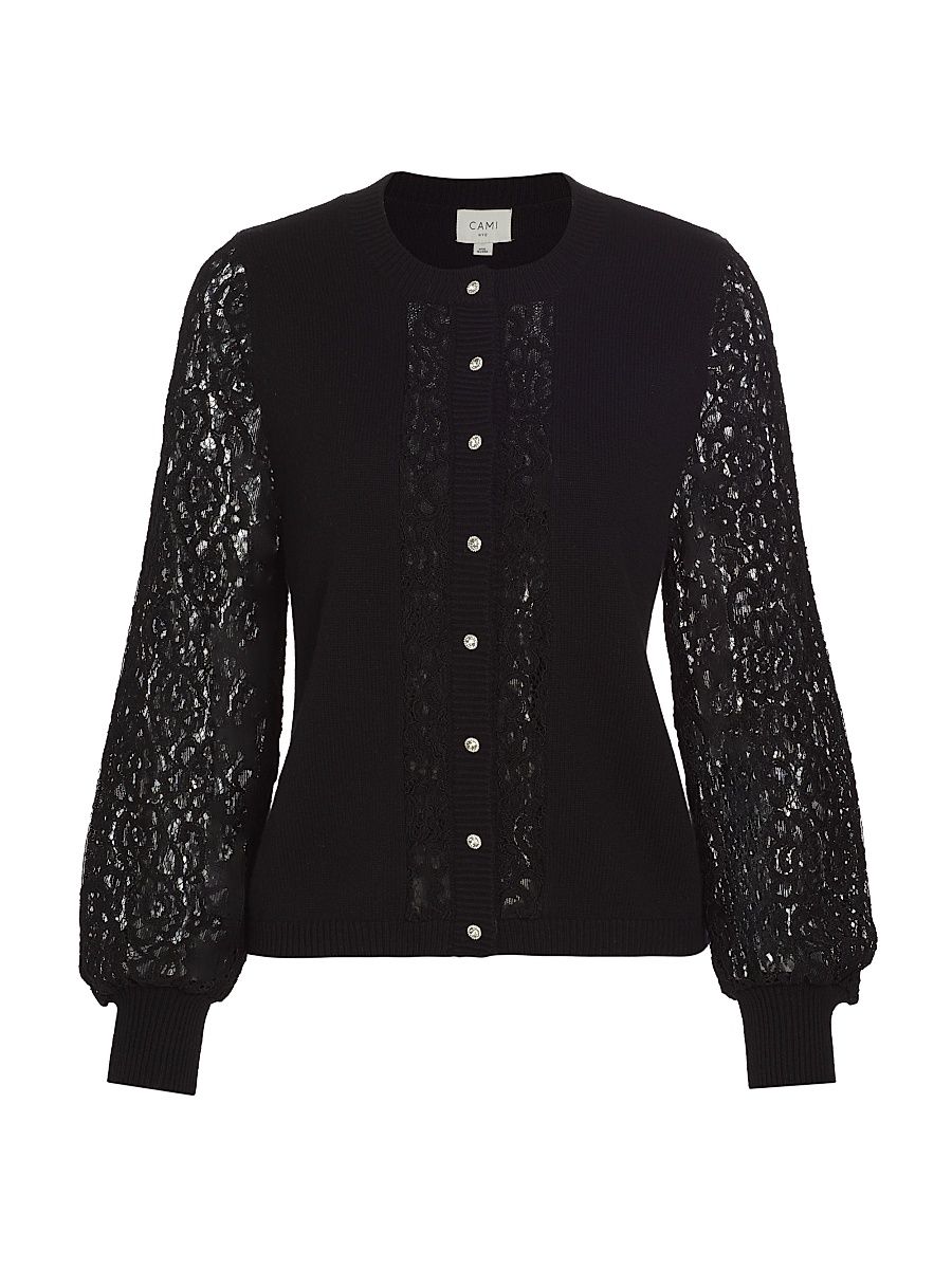 Women's Lita Open-Knit Cardigan - Black - Size Small