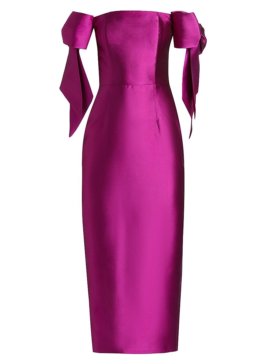 Women's Isabella Bow Midi-Dress - Violet - Size 2