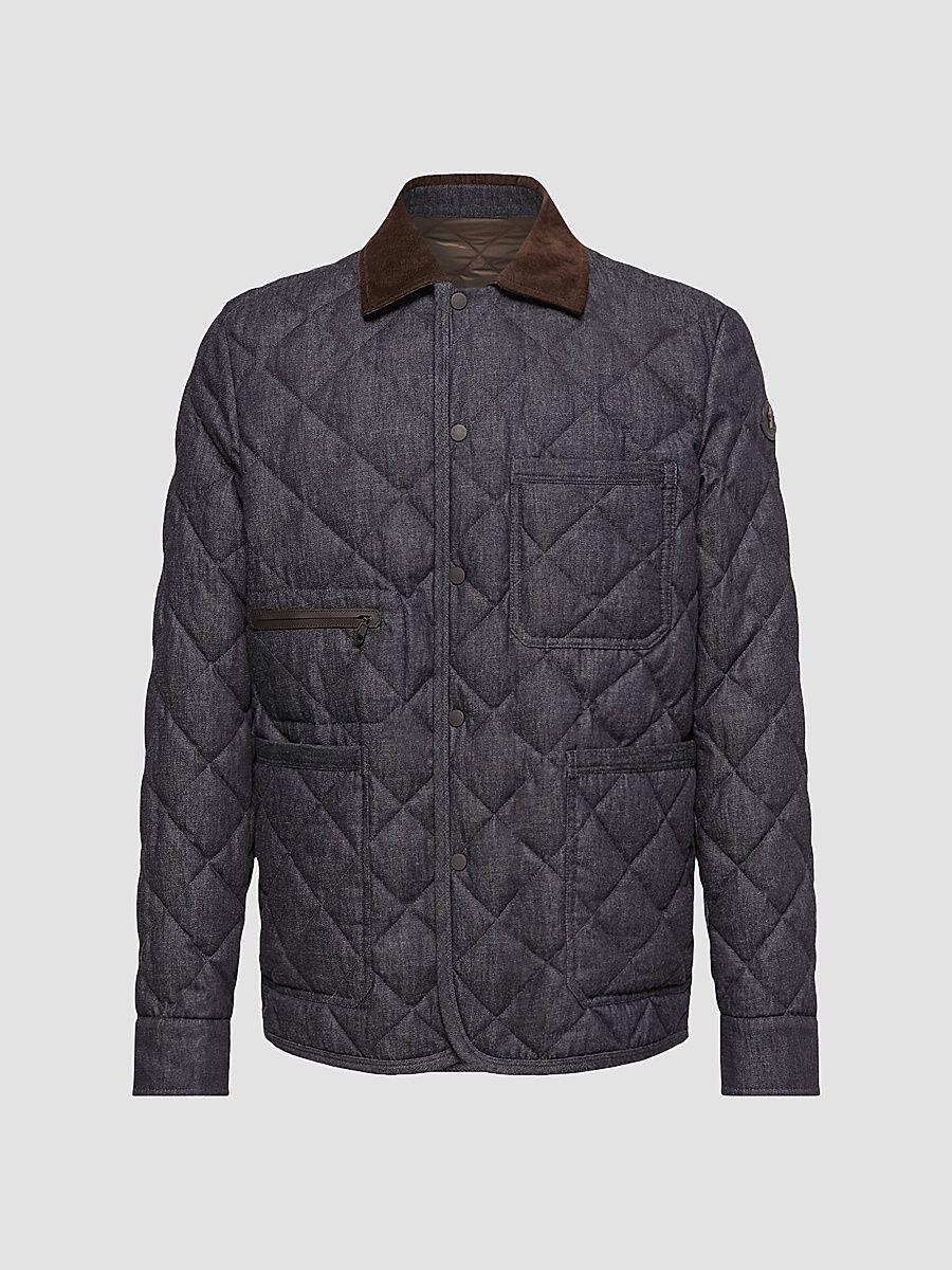 Men's Kryen Puffer Shacket in Denim - Dark Blue - Size XXL