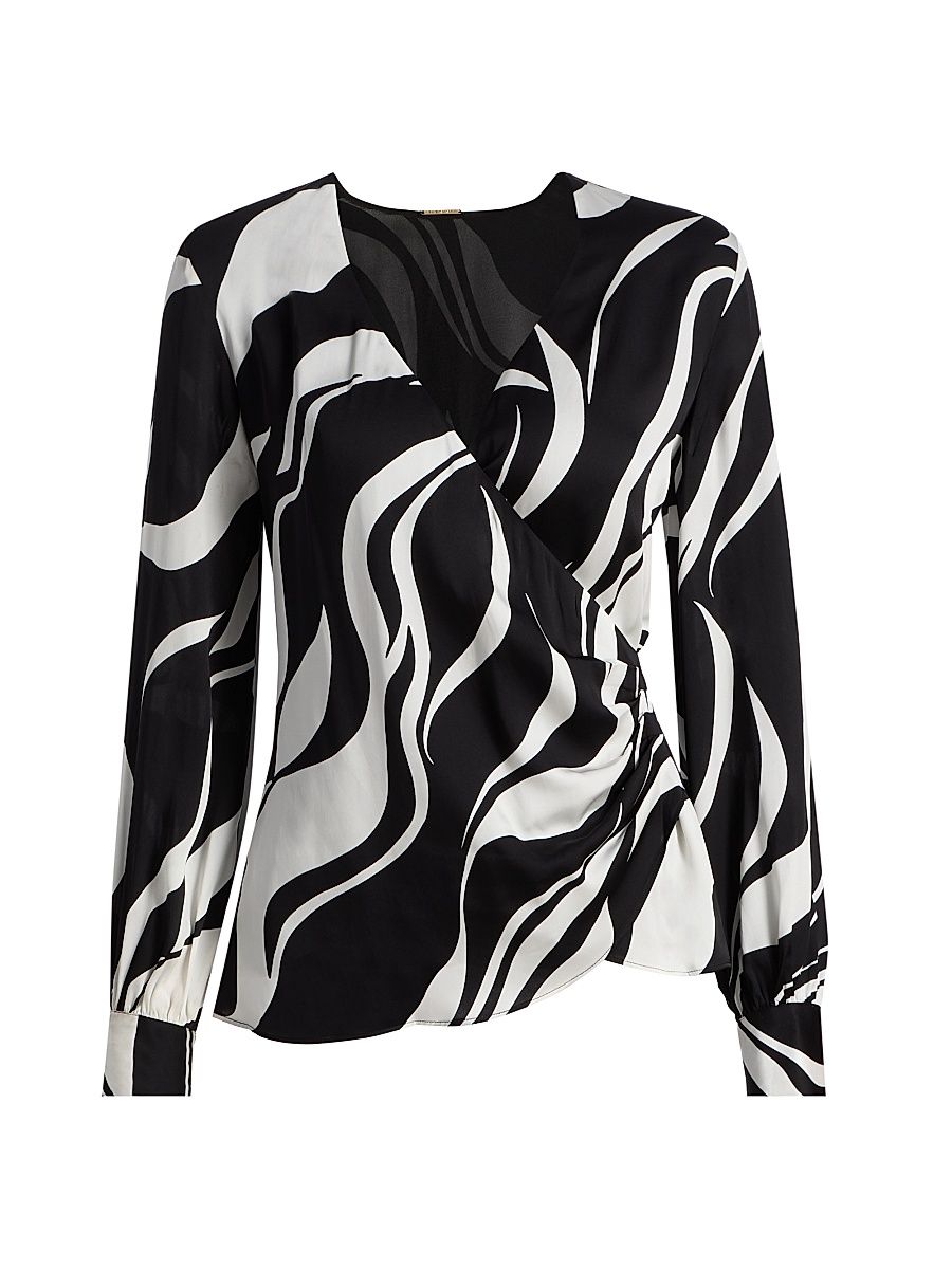 Women's The Estelle Abstract Print Silk-Blend Top - Wildside - Size 12