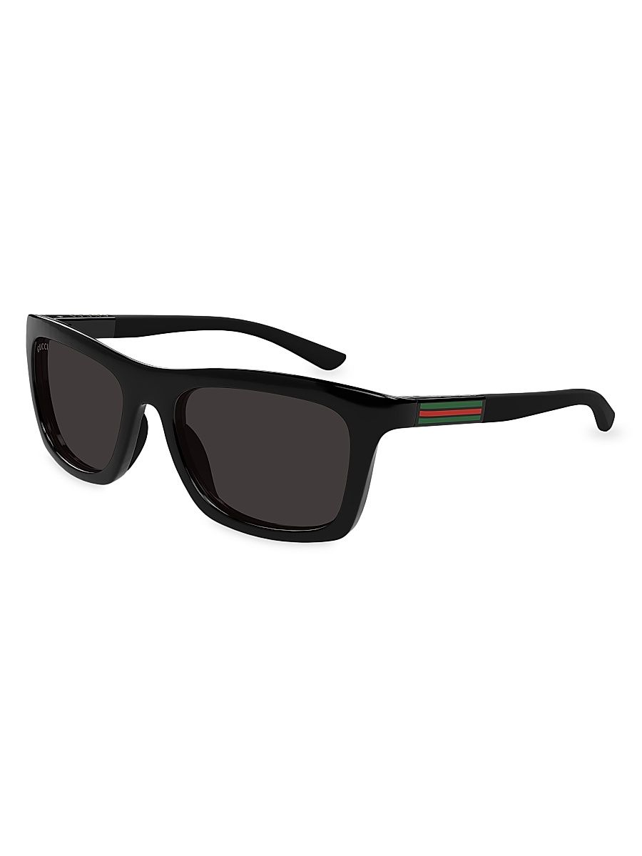 Men's Gucci Active 54MM Squared Sunglasses - Dark Grey Black