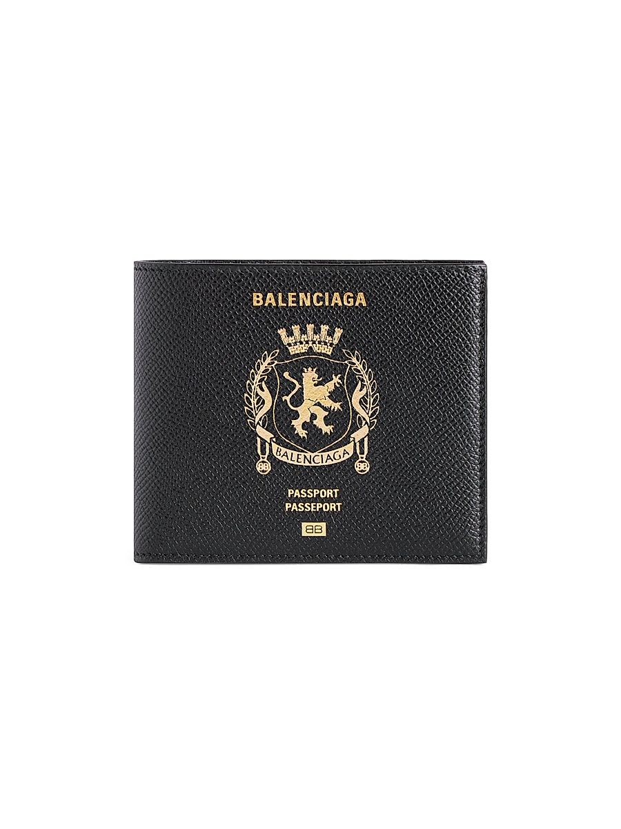 Men's Passport Square Folded Wallet - Black