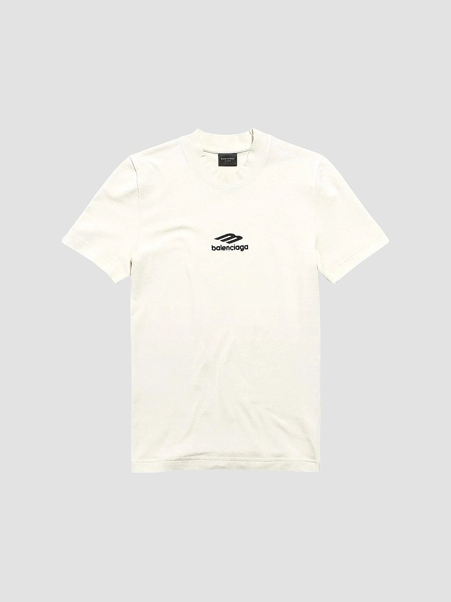 Balenciaga Women's 3B Sports Icon Fitted Crewneck T-Shirt - Chalky White - Size XL